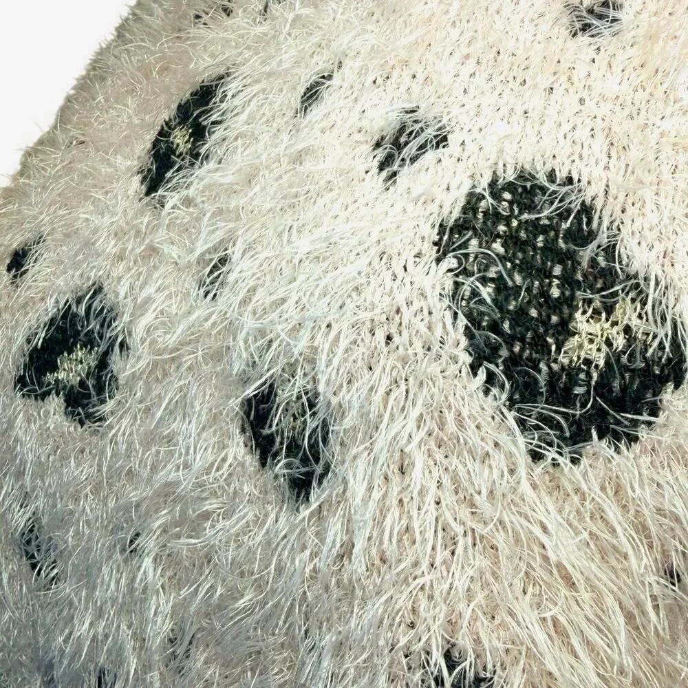 Candie's Eyelash Mock Neck Pullover Crewneck Leopard Print Sweater Cozy Chic XL - Picture 5 of 10